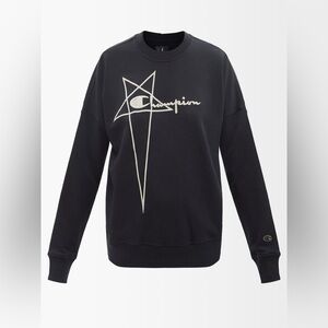 Rick Owens x Champion logo-embroidered cotton sweatshirt Collector Piece NWOT